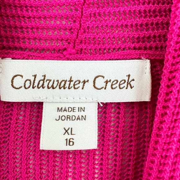 Coldwater Creek Women's Open Front Cardigan Size XL Lightweight Open Knit Pink - Picture 2 of 7